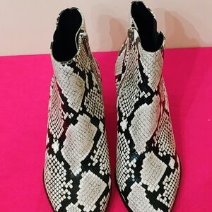 Snake Print Ankle Boots